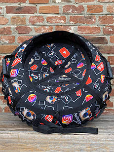 Тюбінг TIK-TOK чорний зі спинкою 80 см