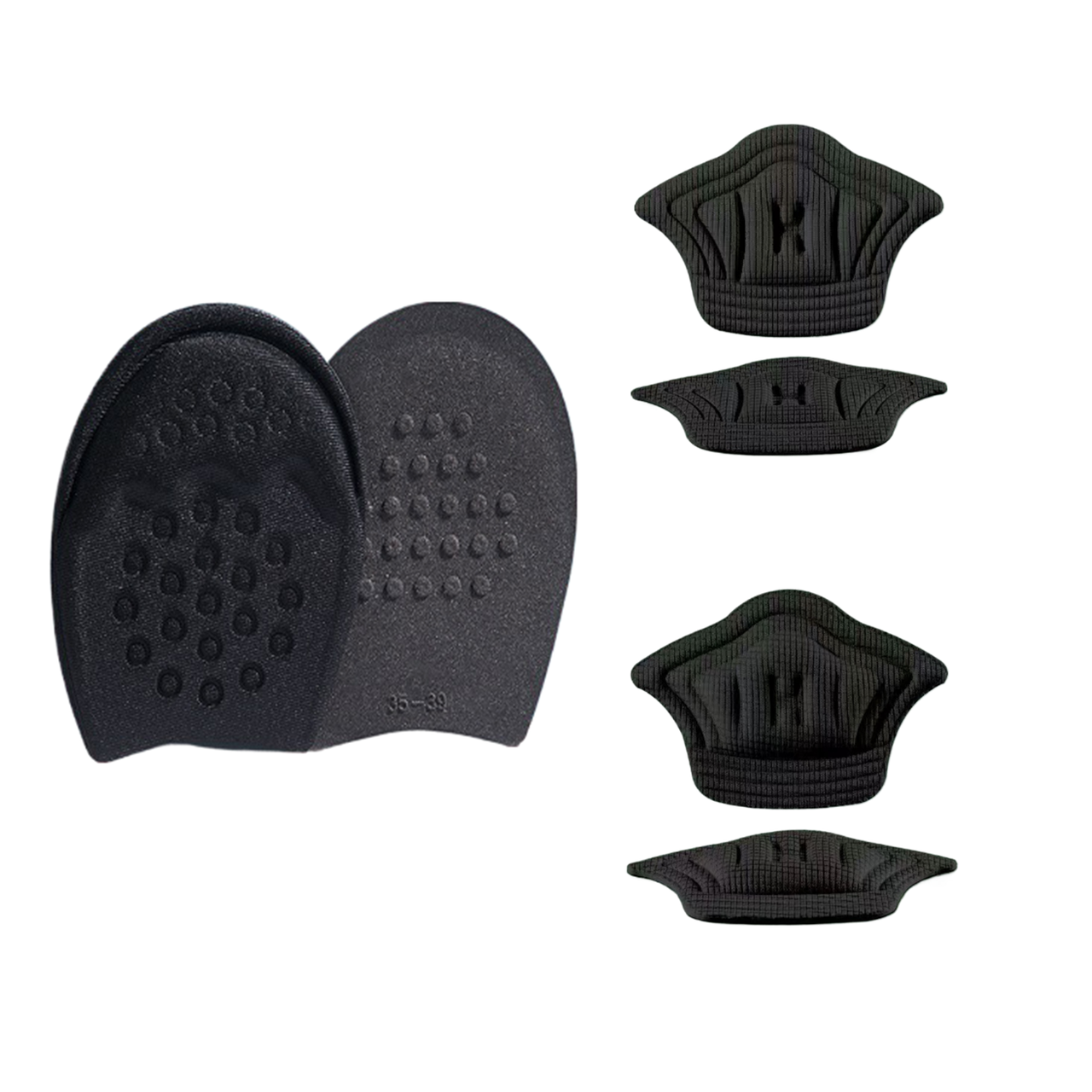 Набір для підгону розміру взуття: напівустілки для зменшення розміру 35-39 та вкладиші на задник взуття 5мм та 10мм, фото 1