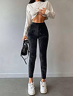 Лосины женские, велюр на меху 42, 44, 46 син1012-1418