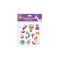 Наклейки м'які "Єдинороги", українські, пак. 16*16 см, ТМ Vladi Toys, Україна