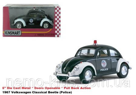 Машина — метал. "Kinsmart" "VOLKSWAGEN CLASSICAL BEETLE" інерц., 12 см, 1:32, в кор. 16*7,5*8 см (96 шт.)