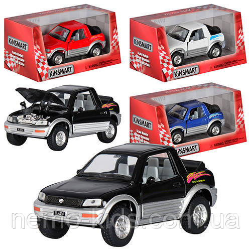 Машина — метал. "Kinsmart" "TOYOTA RAV4" інерц., 12 см, 1:32, від. дв., 4 кольори, у кор. 16*7,5*8 см (96 шт.)
