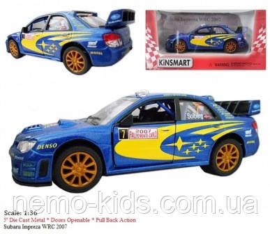 Машина — метал. "Kinsmart" "SUBARU IMPREZA WRC2007", в кор. 16*8,5*7,5см (96 шт./4)