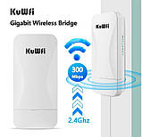 Зовнішній бездротовий Wi-Fi міст 2.4GHz CPE KuWfi WB2F01, DC 12V зона покриття 1-5 км. Комплект 2шт., фото 3