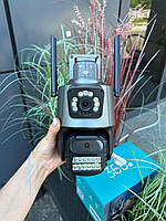 Уличная Wi-FI IP Камера видеонаблюдения c сигнализацией 8MP V380pro поворотная камера с двумя объективами