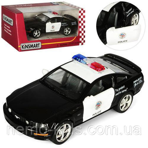 Машина — метал. "Kinsmart" "Ford MUSTANG GT POLICE 2006", 1:42, в кор. 16*8*7 см (96 шт.)