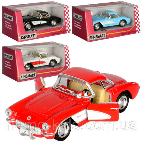 Машина — метал. "Kinsmart" "CHEVROLET CORVET", 1:34, відкр. дверей, у кор. 16*8,5*7,5см (96 шт.)