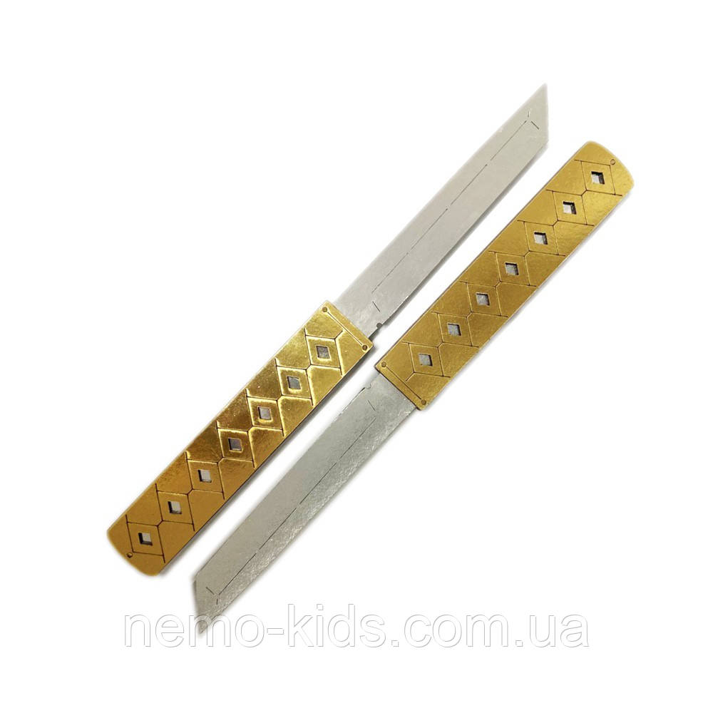 Ніж дерев'яний, модель "DOUBLE TANTO GOLD", на планш. 28*8 см, Сувенір Декор, Україна