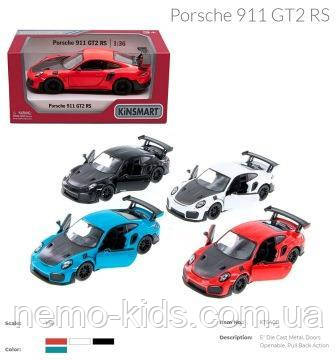 Машина — метал. "Kinsmart" "Porsche 911 GT2 RS", інерц, відкр.двері, 4 кольори, у кор. 16*8*7,5 см (96 шт.)