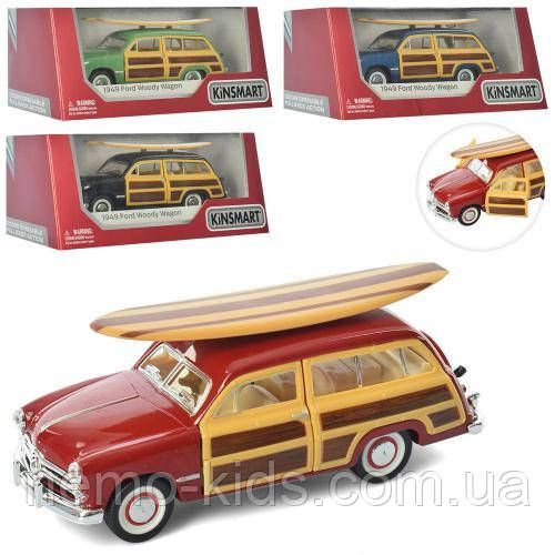 Машина — метал. "Kinsmart" "Ford Woody Wagon 1949" 12 см, інерц., відчиняння дверей, 4 кольори, в кор. 16*7*8,5см