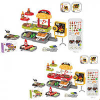 Магазин 42*14.5*23.5 см, 56 деталей, гриль, термінал, продукти, розноси, 2 кольори, на батар., в кор. 31*22*8 см