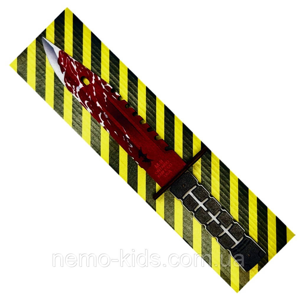Ніж дерев'яний, модель SO-2 "M-9 BAYONET" BLUE BLOOD, на планш. 28*8 см, Сувенір Декор, Україна, фото 1