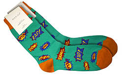 Шкарпетки високі Moxiao принт. Надписи разм. 36-40, пак. 22*8см