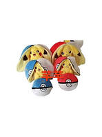 М'яка іграшка Покемон Пікачу трансформер 2 в 1 Покебол, 20 см
