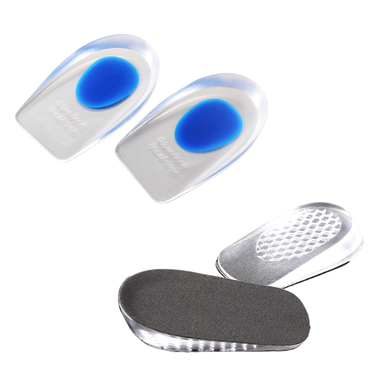 Силіконові підп'ятники напівустілки при шпорі амортизуючі під п'яту набір 2 пари розмір 40-45, фото 1