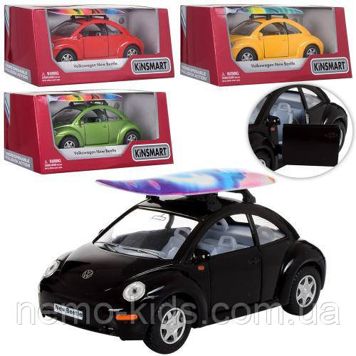 Машина метал., інерц., "Kinsmart" Volkswagen Beetle інерц., 1:32, 4 кольори, відкр. двері, у кор. 16*8*7,5см