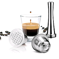 Набір багаторазова сталева капсула nescafe nespresso темпер кави