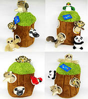 М'яка іграшка Будиночок-Дерево 26*18 см з 4 тваринами 10 см, пак. 35*25см, ТМ Dreamtoys