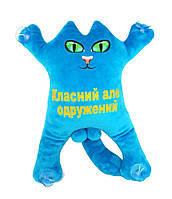 М'яка іграшка Котик 30 см на присосках "Класний, але обдружнений", БІРЮЗА, ТМ Dreamtoys