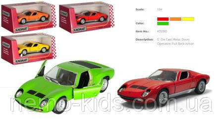 Машина — метал. "Kinsmart" "Lamborghini Miura P400 SV", в кор. 16*8*7,5 см (96 шт./4)
