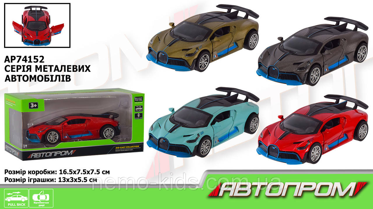 Машина мет. "АВТОПРОМ" 1:32, 4 кольори, відкр.двер, у кор. 16,5*7,5*7,5см (48 шт.)