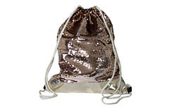 Сумка для взуття з паєтками, матеріал ПУ, паетки 42*32 см золотисте пу + паєтки рожеве золото + золото