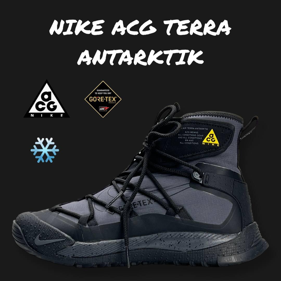 Чоловічі зимові кросівки Nike ACG Terra Antarktik Grey Black Fur, черевики текстиль водон. Хутро 41