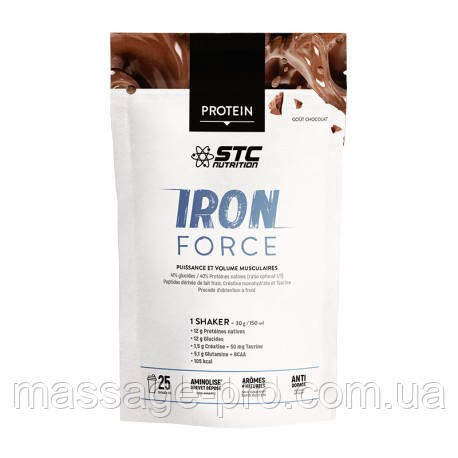 Протеїн Stc Nutrition Iron Force Protein Protein Chocolat 750 г Сила та об'єм м'язів Високопротеїновий коктейль