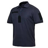 Тактичне поло CoolPass Velcro Dark blue темно-синє - WinTac, фото 3
