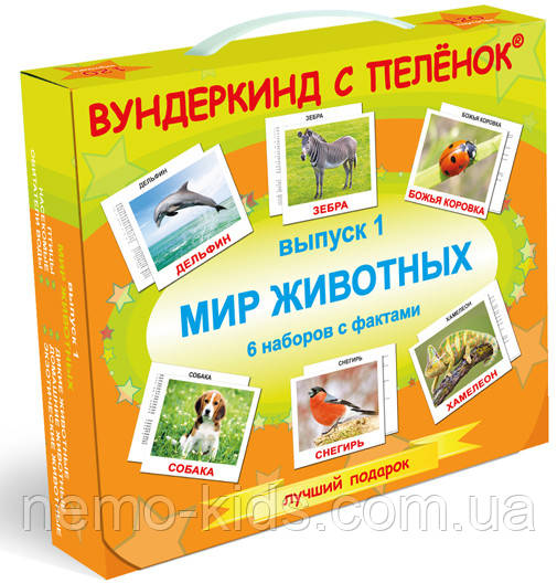 Подарунковий н-р No1 "Світ тварин" ламінація (дикі, дім, екзот, птахи, насеком, обит. води) РОС, фото 1