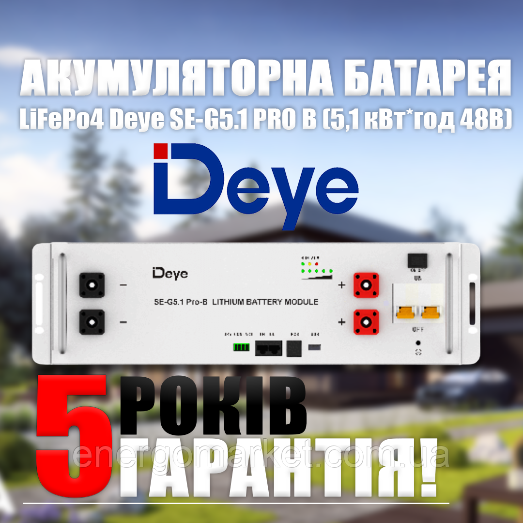Акумуляторна батарея LifePo4 Se-G5.1 PRO B АКБ 48 Волт Акумулятор літій-залізо-фосфатний