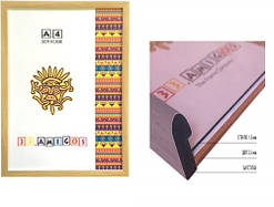 Рамка для фото, 21*30, оргскло 1,5 мм, ДВП 2,5 мм, багет ПВХ, світло-коричнева