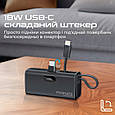 УМБ Promate Nanopack-5 5000 mAh, USB-C порт, USB-C штекер, Lightning конектор Вlack (nanopack-5.black), фото 4
