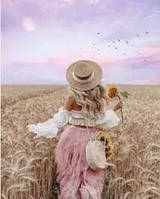 Алмазна мозаїка "Романтика на заході сонця в полі", 40*50 см, на рамці, ТМ Dreamtoys