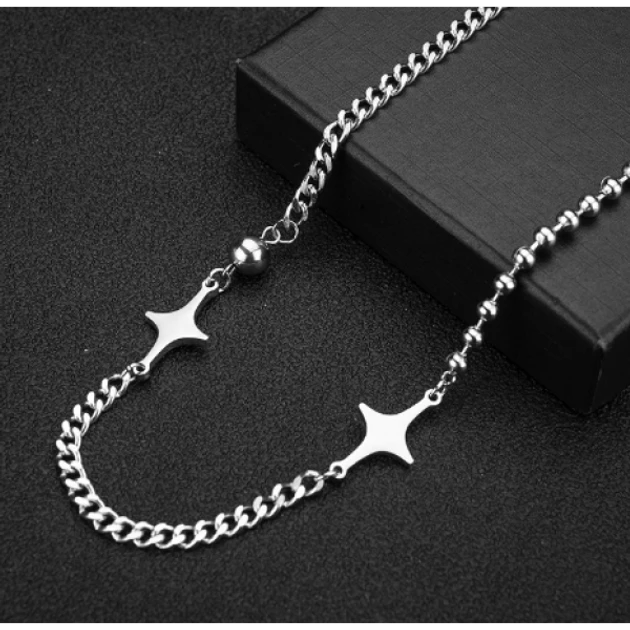 Ланцюжок із зірками у корейському стилі y2k kpop сріблястий Fashion Jewerly