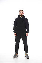 Зимовий спортивний костюм Tech найк Nike фліс чоловічий чорний + барсетка в подарок