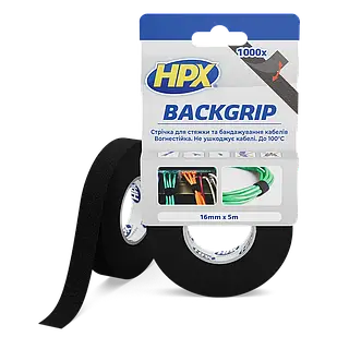 HPX BACKGRIP - 16мм x 5м - стяжка-липучка для бандажа кабелів
