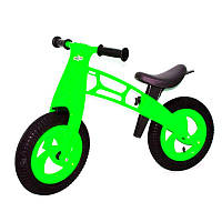 Велобіг "Cross bike" САЛАТОВИЙ, кольорові колеса, колеса 12" EVA, у коробці 56*37*15 см, ТМ KINDER WAY, Україна