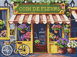 Алмазна мозаїка без підрамника "Квітковий куточок" 30х40 см, у термопакеті, ТМ Ідейка, Україна