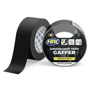 HPX GAFFER TAPE - 48мм х 25м, чорний матовий тейп для театру, кіно та телестудій