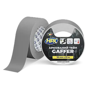 HPX GAFFER TAPE - 50мм х 25м, сріблястий матовий тейп для театру, кіно та телестудій
