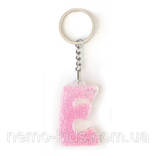 Брелок YES буква "Е", рожева, у пак. 7*7см, фото 1