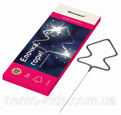 Бенгальські вогні 25-30 см 30с Ялинка, в уп. 2 шт., у кор. 25*7см, фото 1