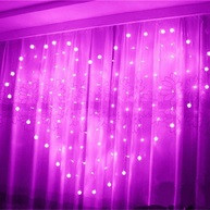 Гірлянда штора СЕРДЦЕ з рожевими фігурками 3*2 м, від мережі, у кор. 21*11см, фото 1