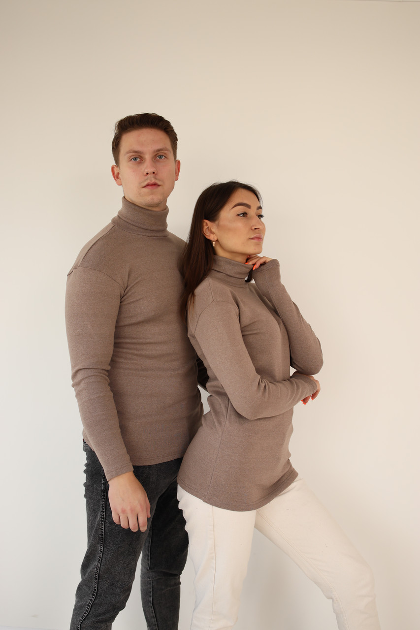 Гольф універсальний, горловина відворот/стійка М Л ХЛ 2ХЛ рібана з начосом СВІТЛО-КОРИЧНЕВИЙ