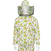 Куртка бджоляра ситець натуральний з бджілками , класична маска