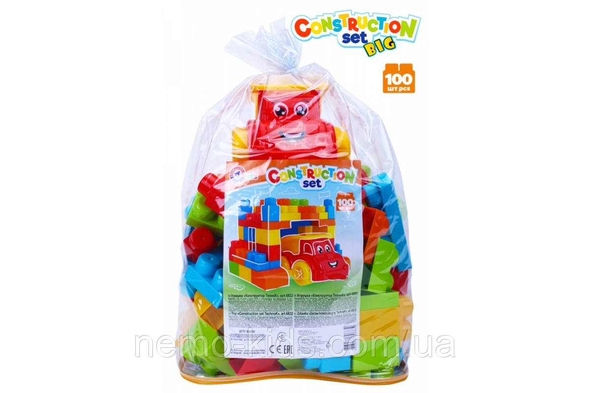 Конструктор 100 деталей, пак. 35*25,5*23см, ТМ Технок, Україна, фото 1