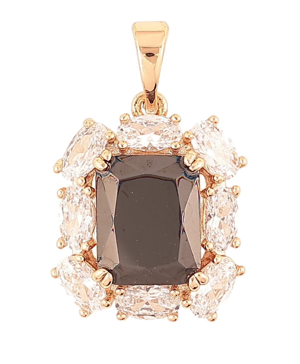 Кулон Xuping Позолота 18K «Чорний фіаніт в обрамленні цирконію» для ланцюжка до 5мм