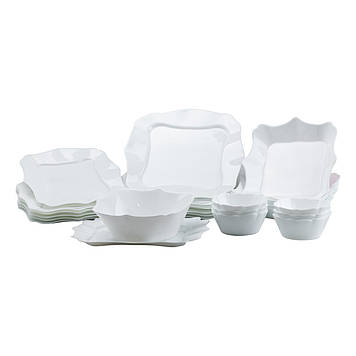 Столовий сервіз тарілок на 6 персон порцелянаовий, білий HP23406