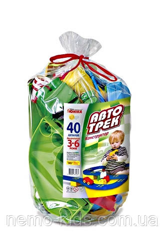Конструктор "Автотрек" 40 дет., у пак. 30х15 см, ТМ Юніка, Україна (30 шт.), фото 1